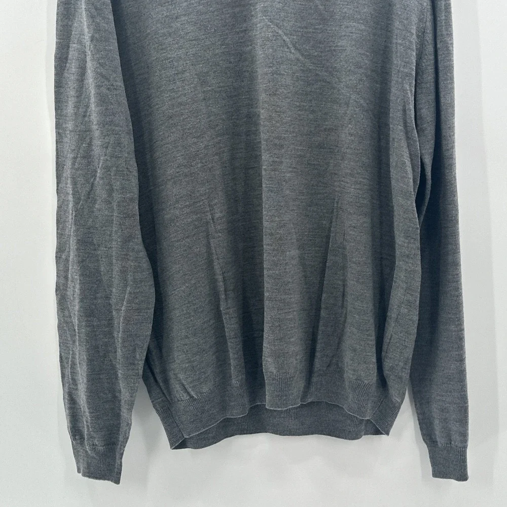 Joseph Abboud Men's 100% Extra Fine‎ Merino Wool Gray V Neck Sweater 3XLT Office